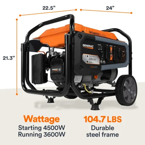Generac GP3600 Portable Generator - COsense | Model G0077210 - Image 5
