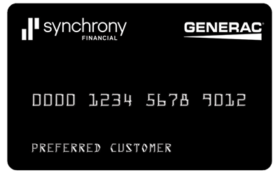 Generator Financing Take charge of how you pay with flexible financing from Generac and Synchrony.Get the backup power your home or business needs and pay over time with convenient monthly payments through the Generac Credit Card.