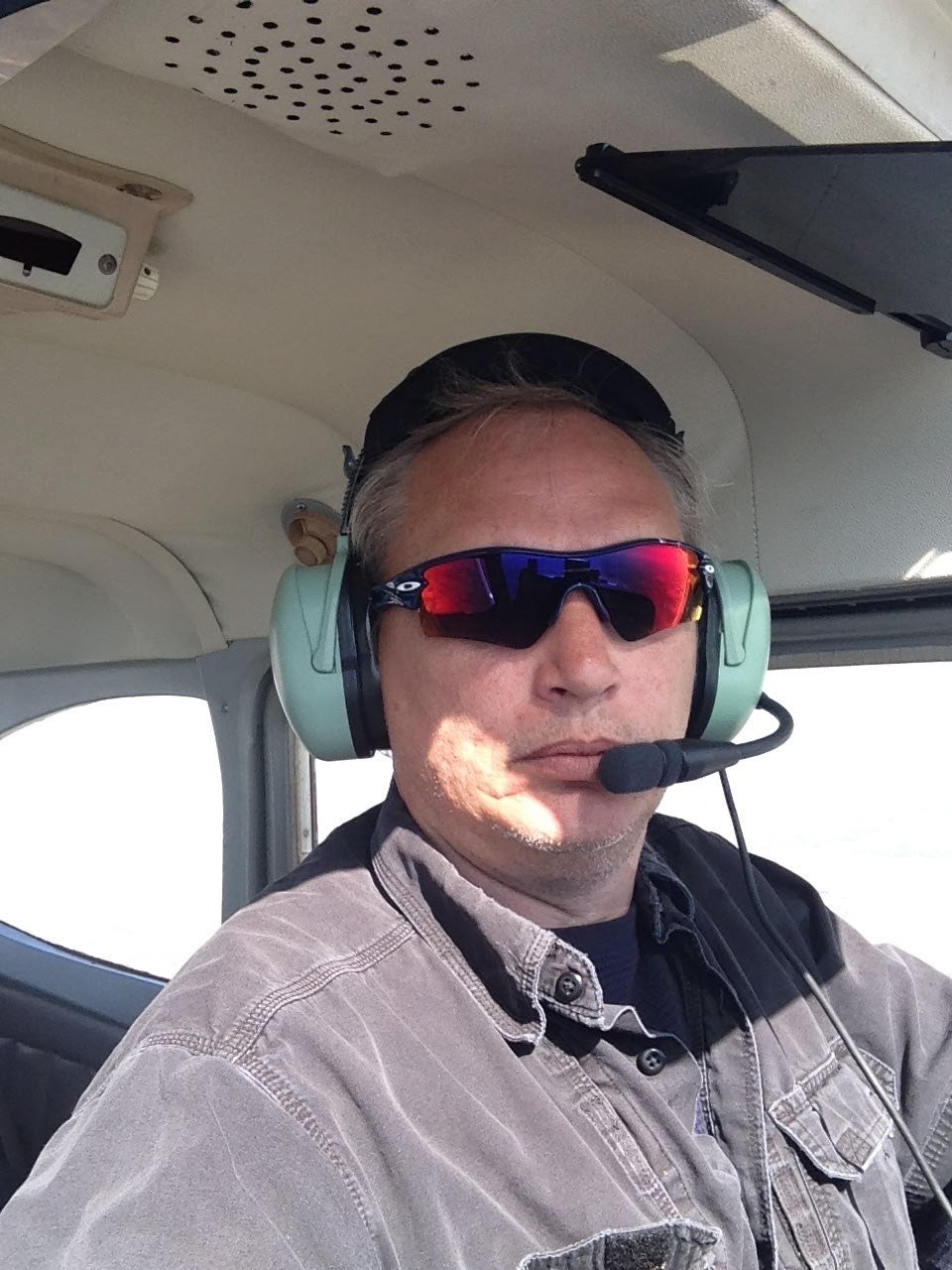 George the Electrician flying a plane