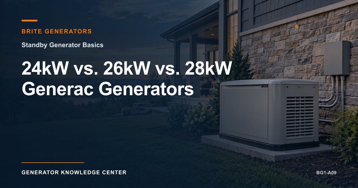24kW vs. 26kW vs. 28kW Generac Generators — Brite Generators