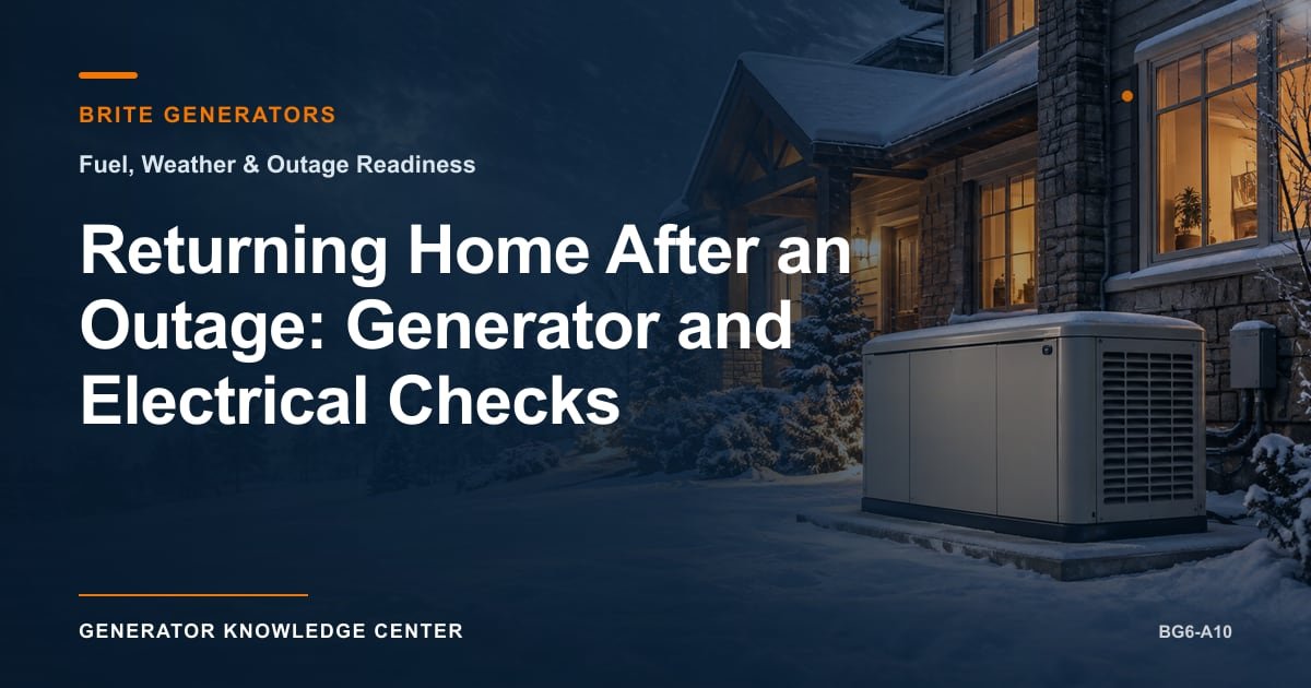 Returning Home After an Outage: Generator and Electrical Checks — Brite Generators