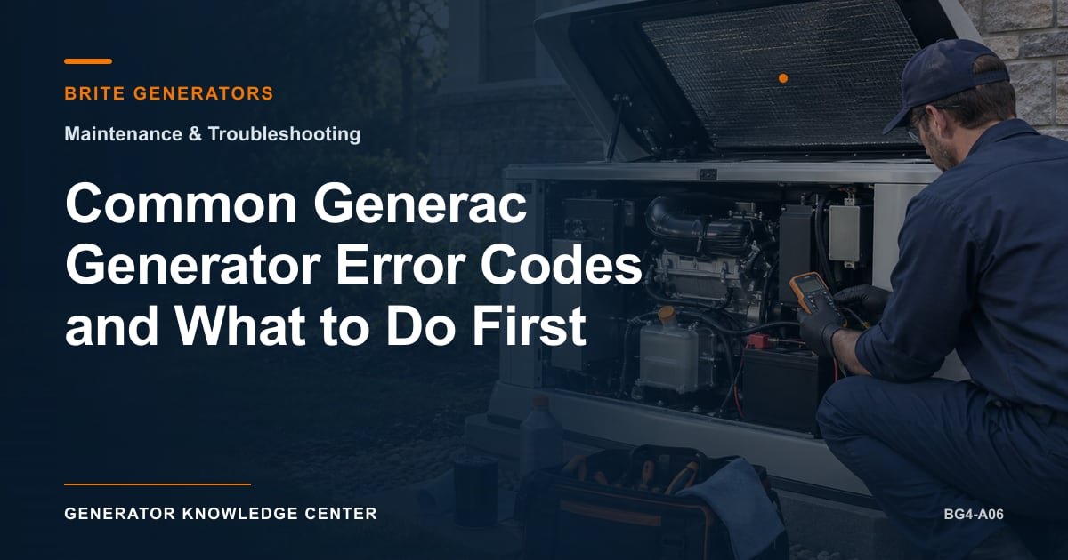 Common Generac Generator Error Codes and What to Do First — Brite Generators