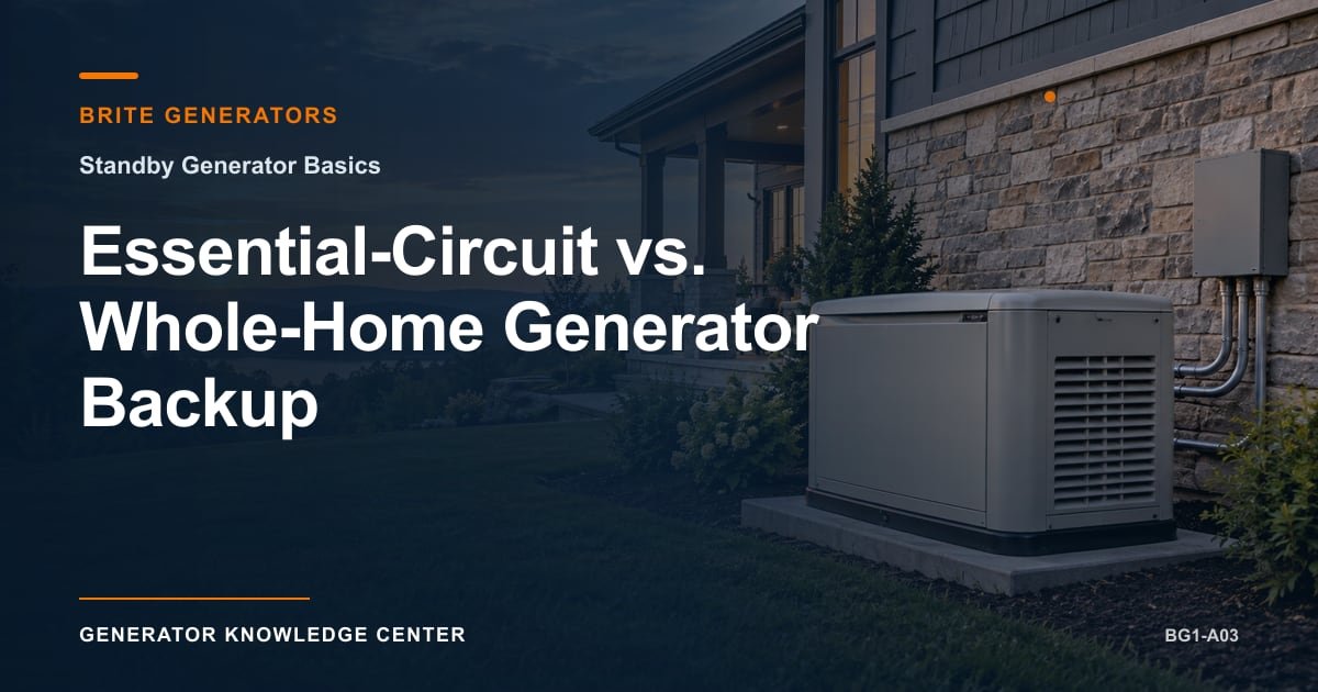 Essential-Circuit vs. Whole-Home Generator Backup — Brite Generators