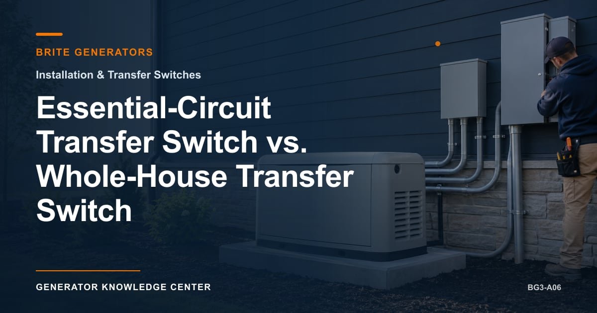 Essential-Circuit Transfer Switch vs. Whole-House Transfer Switch — Brite Generators
