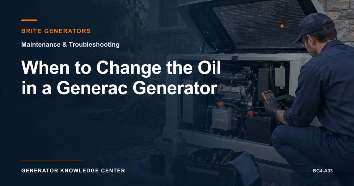 When to Change the Oil in a Generac Generator — Brite Generators