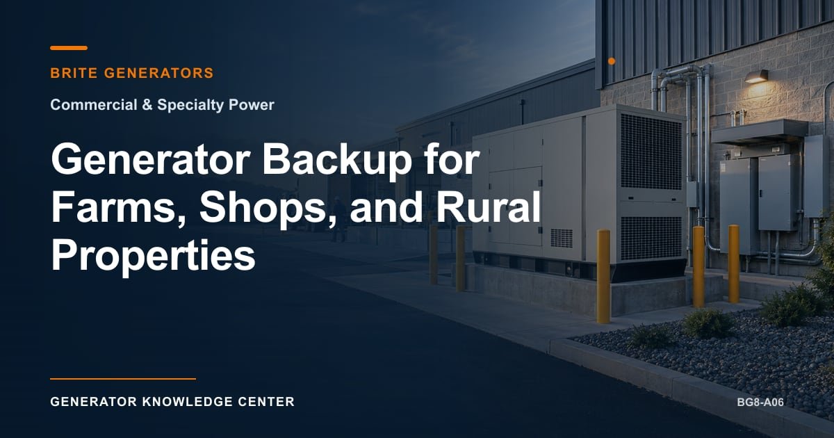 Generator Backup for Farms, Shops, and Rural Properties — Brite Generators