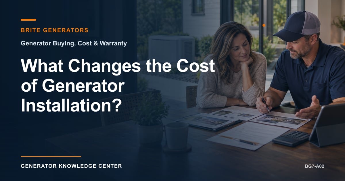 What Changes the Cost of Generator Installation? — Brite Generators