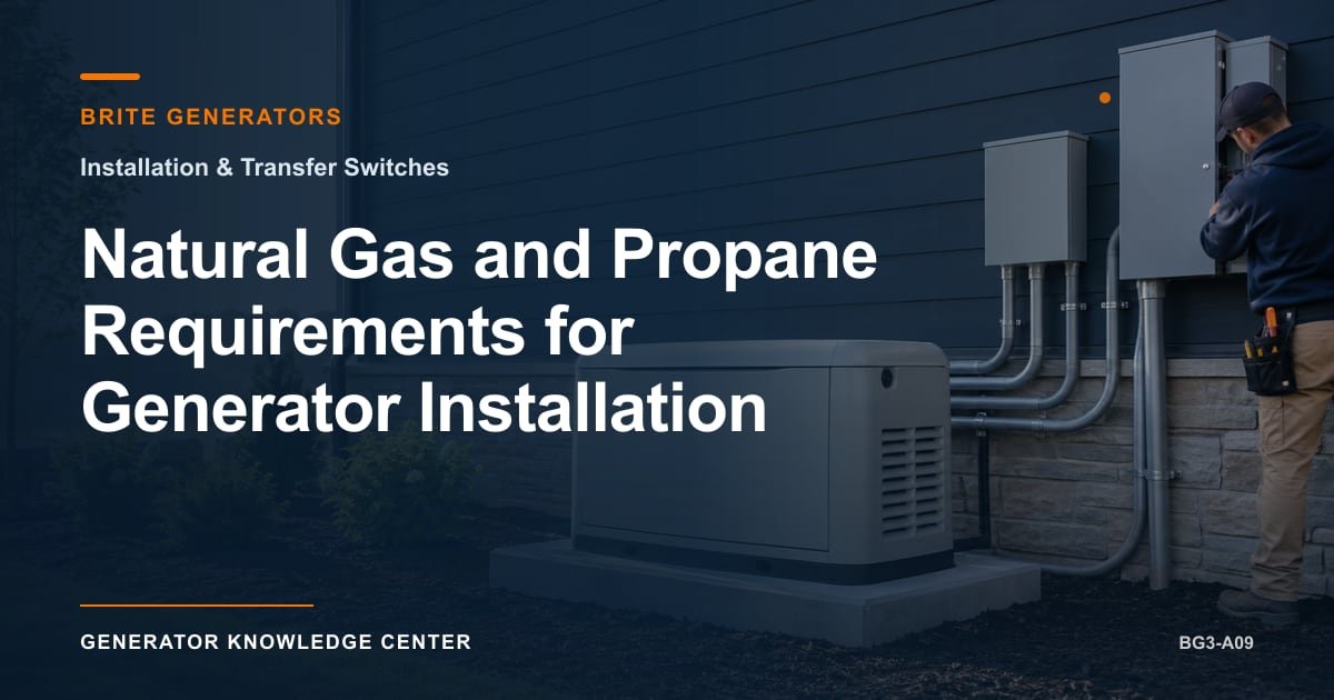 Natural Gas and Propane Requirements for Generator Installation — Brite Generators