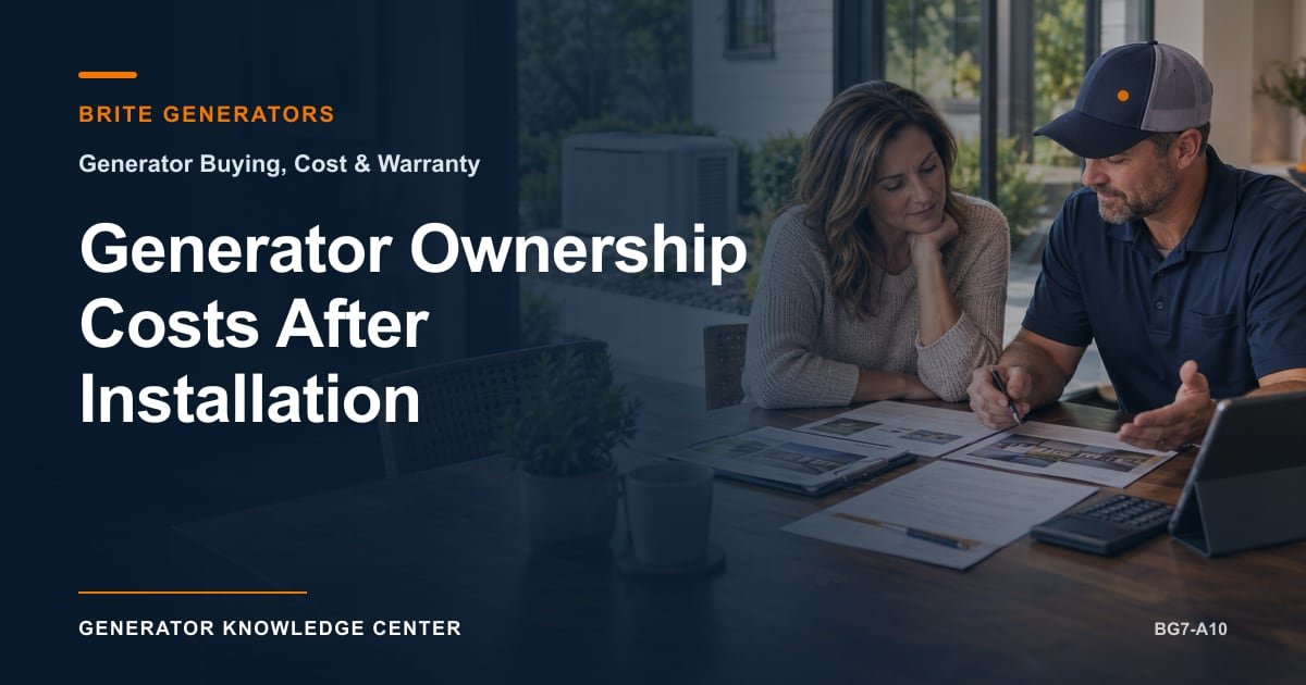 Generator Ownership Costs After Installation — Brite Generators
