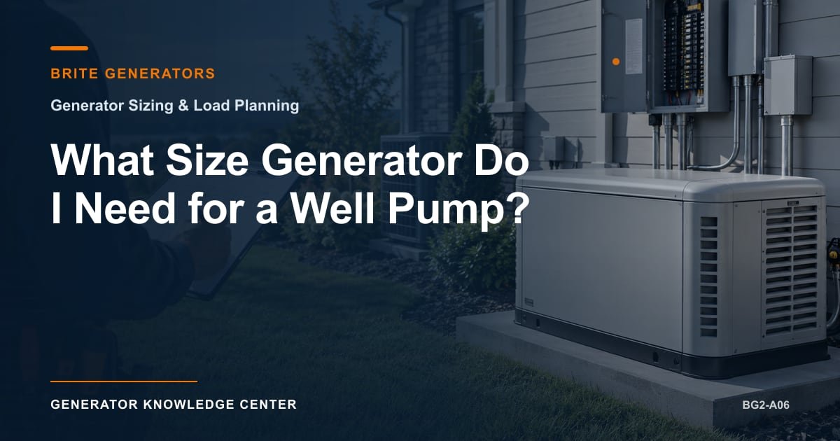 What Size Generator Do I Need for a Well Pump? — Brite Generators