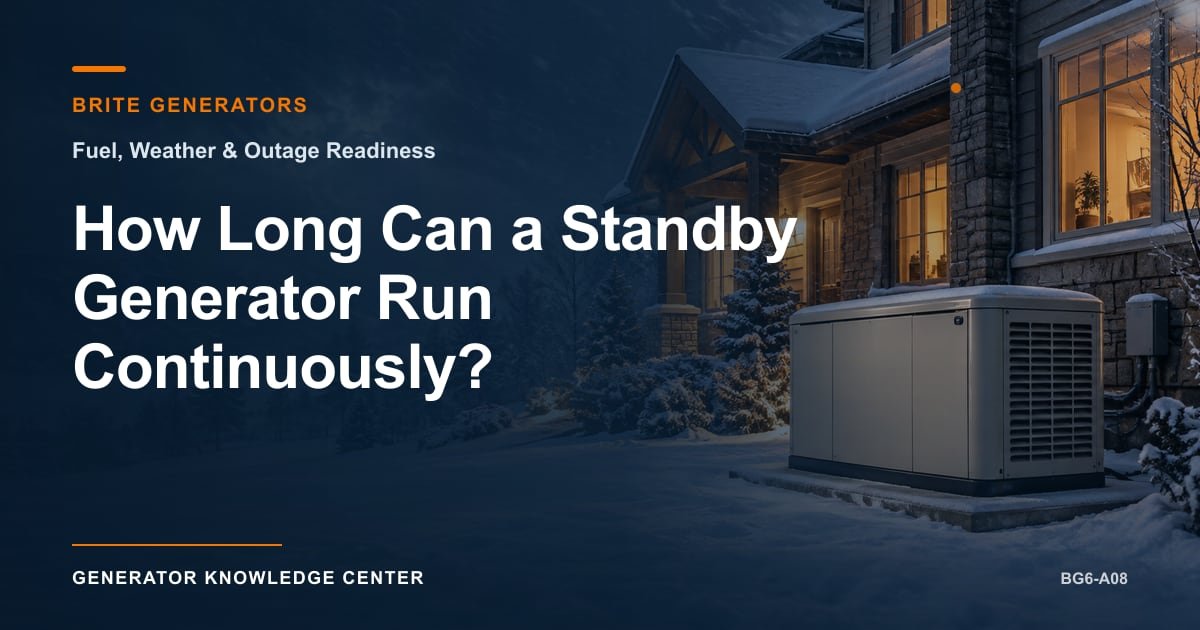 How Long Can a Standby Generator Run Continuously? — Brite Generators
