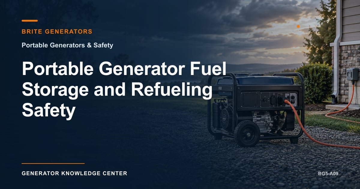 Portable Generator Fuel Storage and Refueling Safety — Brite Generators