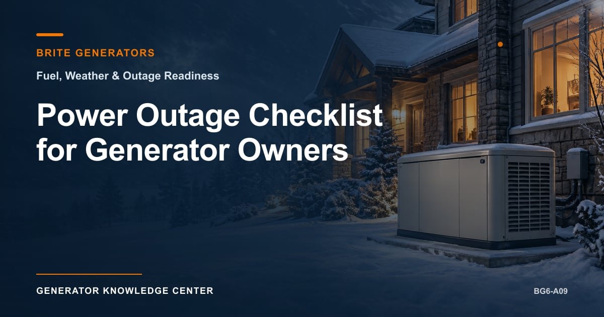 Power Outage Checklist for Generator Owners — Brite Generators