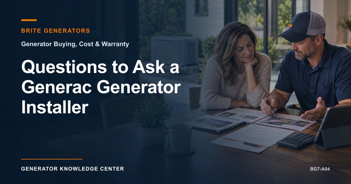 Questions to Ask a Generac Generator Installer — Brite Generators