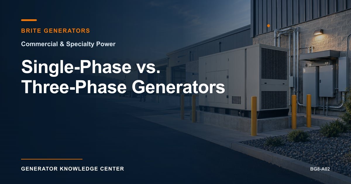Single-Phase vs. Three-Phase Generators — Brite Generators