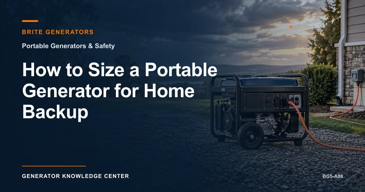 How to Size a Portable Generator for Home Backup — Brite Generators