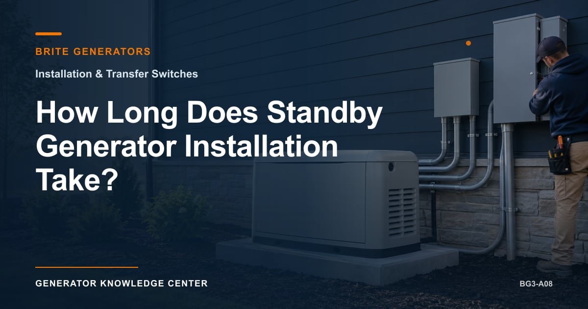 How Long Does Standby Generator Installation Take? — Brite Generators