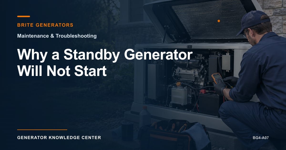 Why a Standby Generator Will Not Start — Brite Generators
